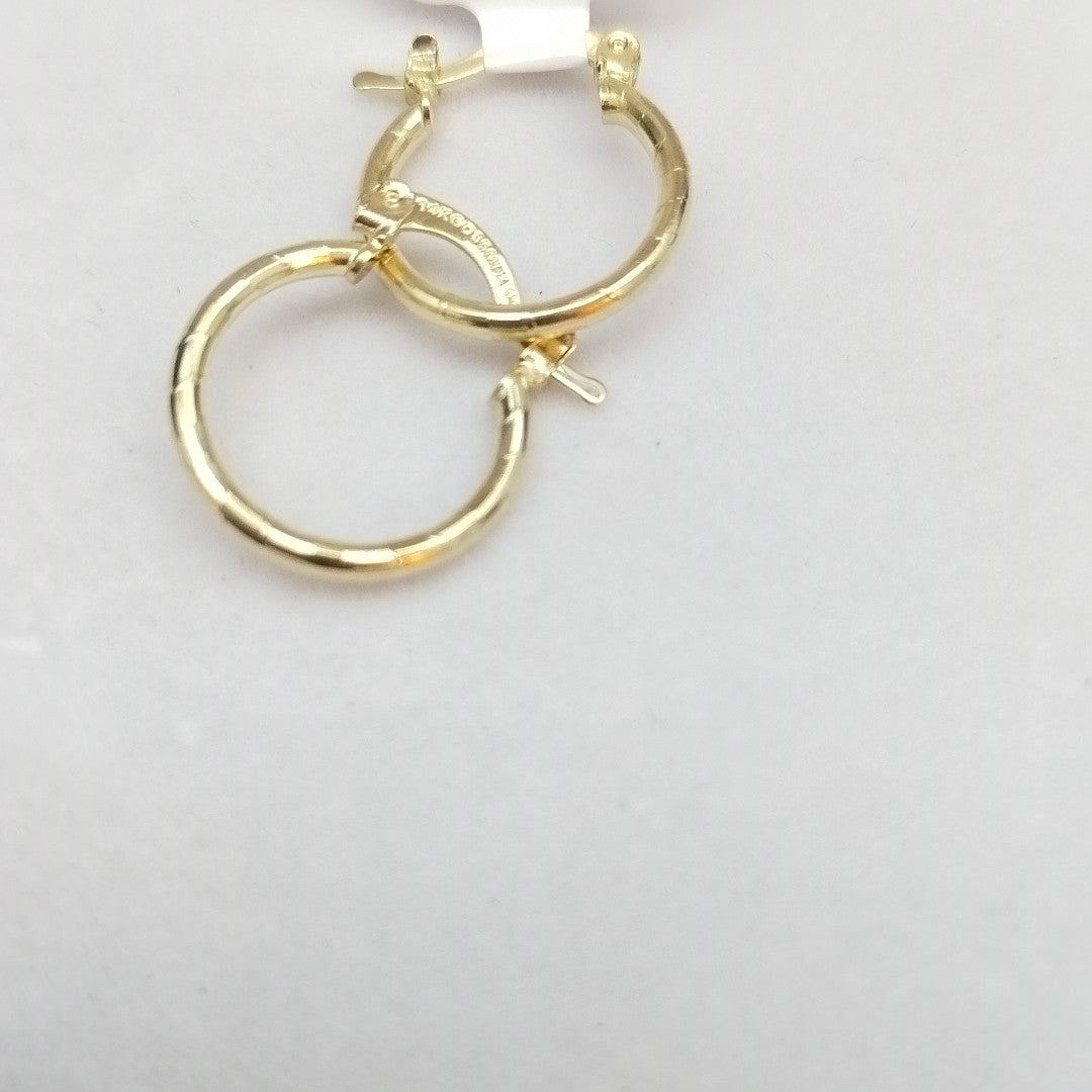ARETES ARRACADAS ESTRIADAS 14K 1.4 GR (NUEVO)