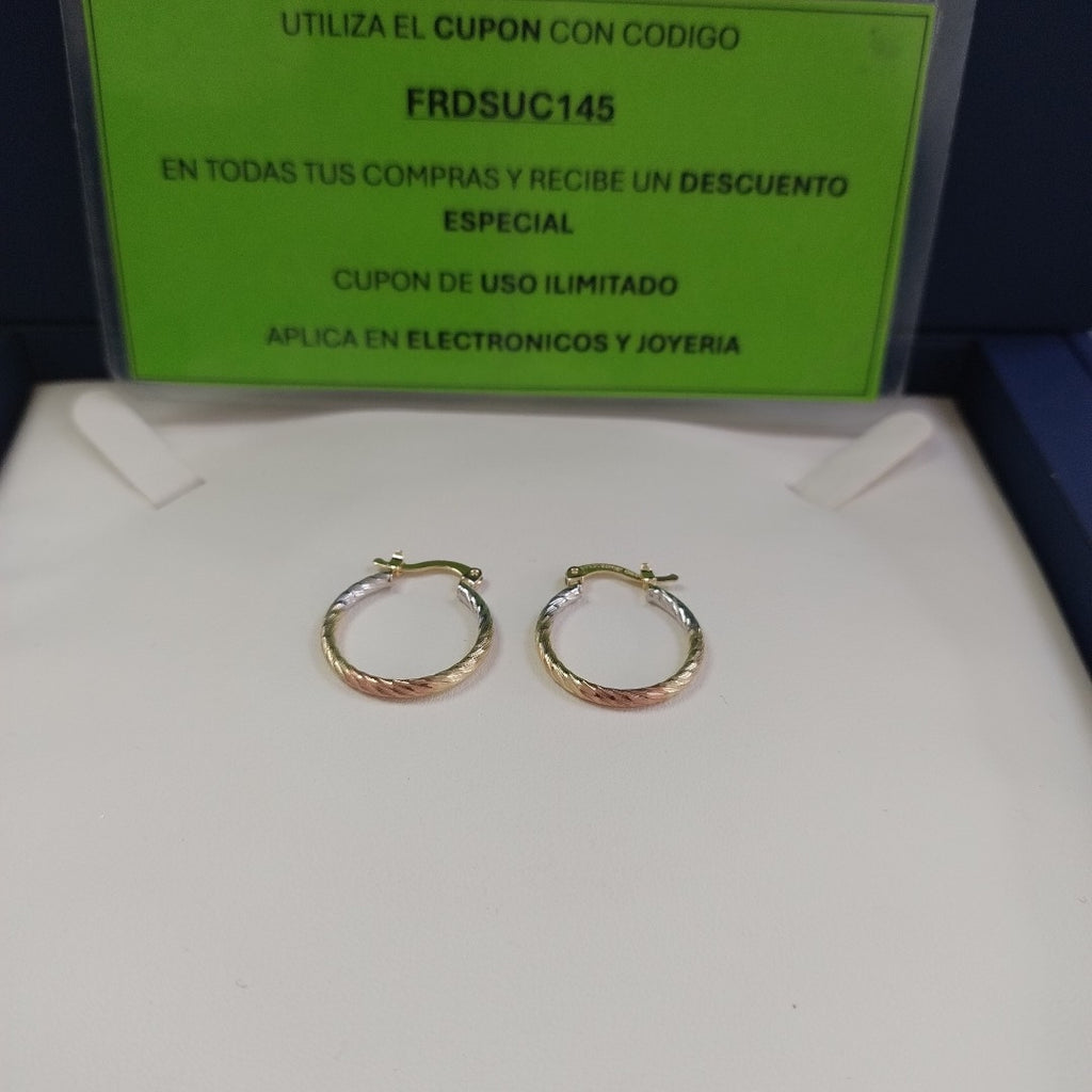 ARETES TEJIDO ARRACADAS TZL COMBINADAS 14K 1.8 GR (NUEVO)