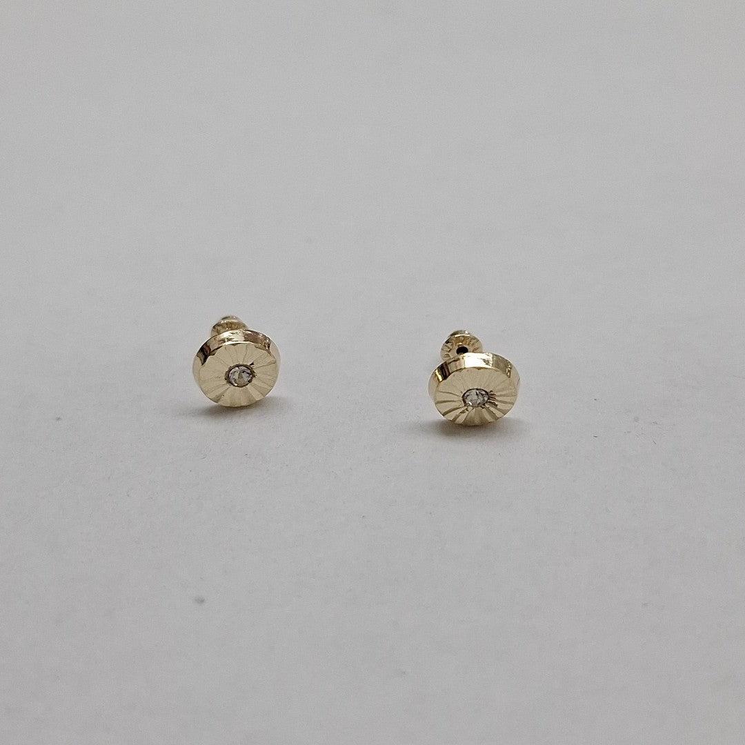 BROQUELES BROQUEL FIG BOTON C CIRCONIA 14K 0.2916 GR (NUEVO)