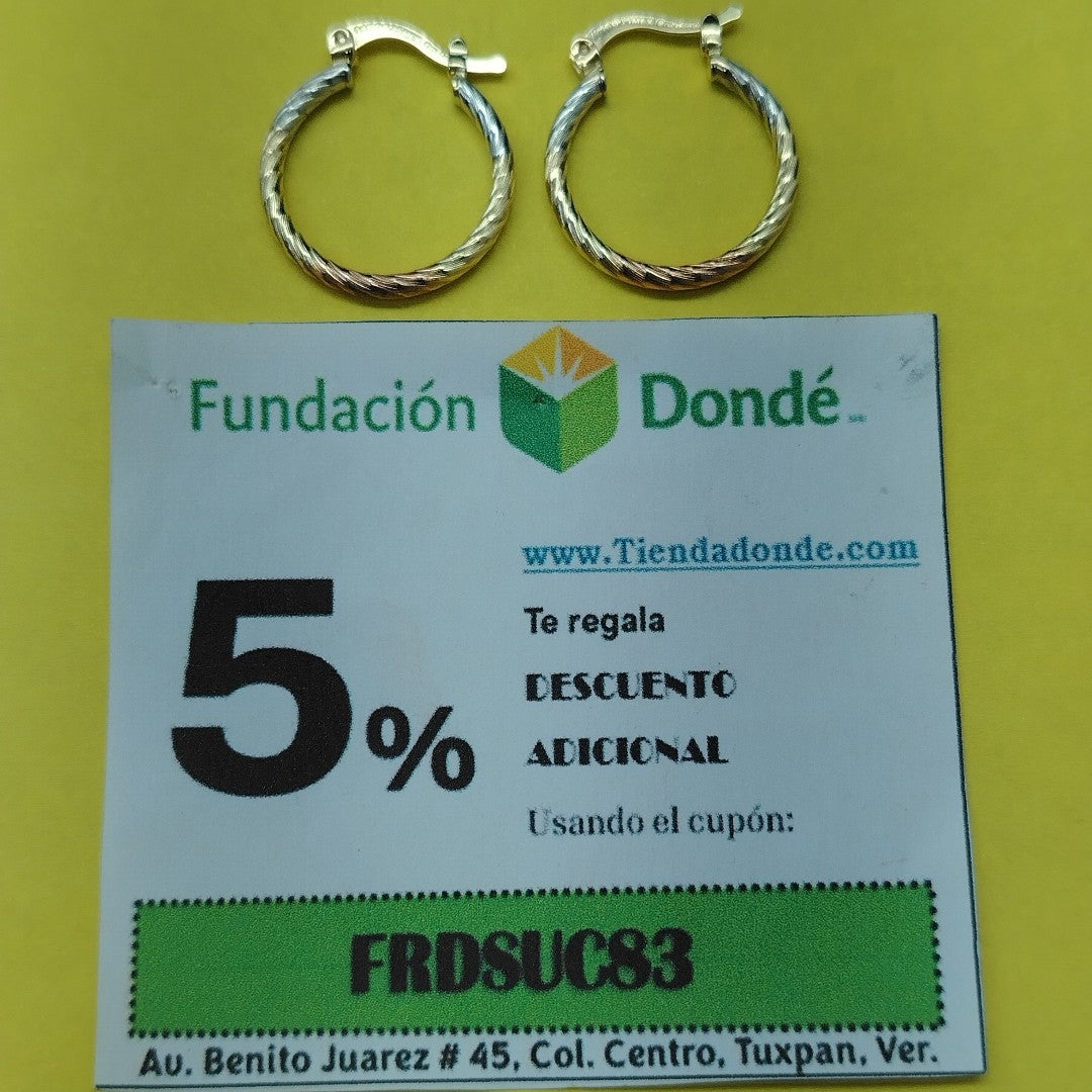 ARETES TEJIDO ARRACADAS TZL COMBINADAS 14K 1.8 GR (NUEVO)