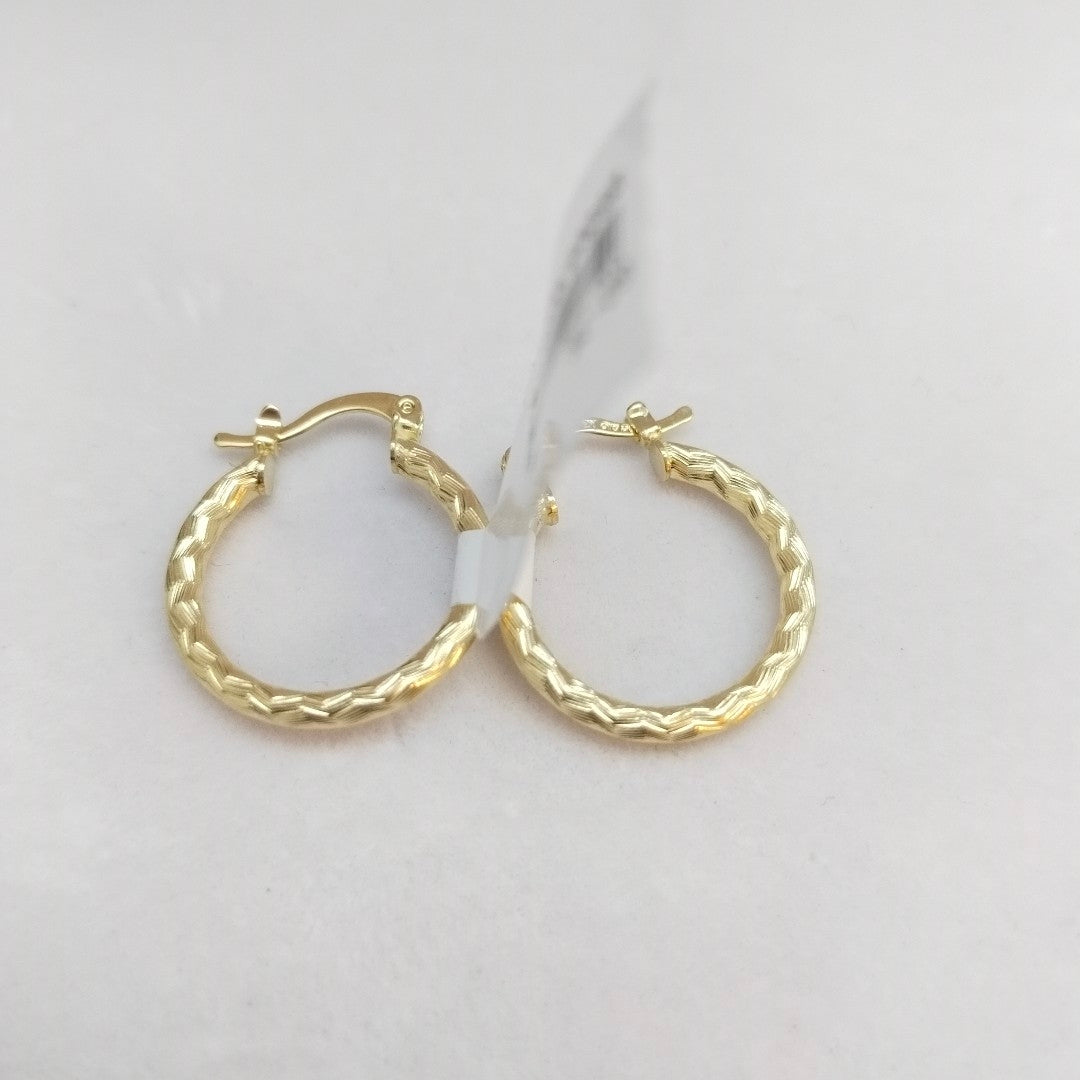 ARETES ARRACADAS LABRADAS 14K 2.1 GR (NUEVO)
