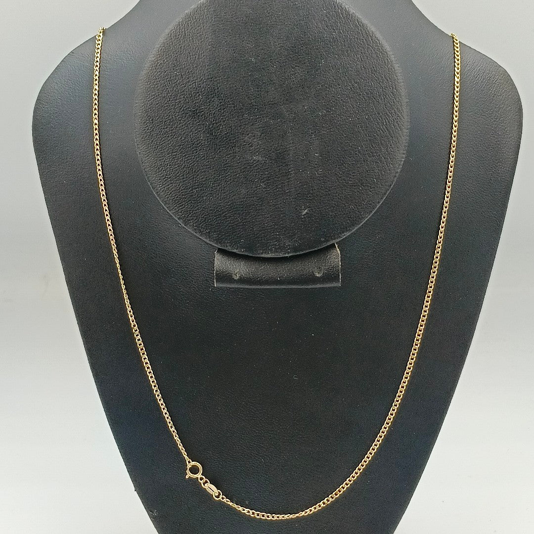 CADENAS TEJIDO BARBADA ORO 10K 55 CM 3.8 GR (NUEVO)