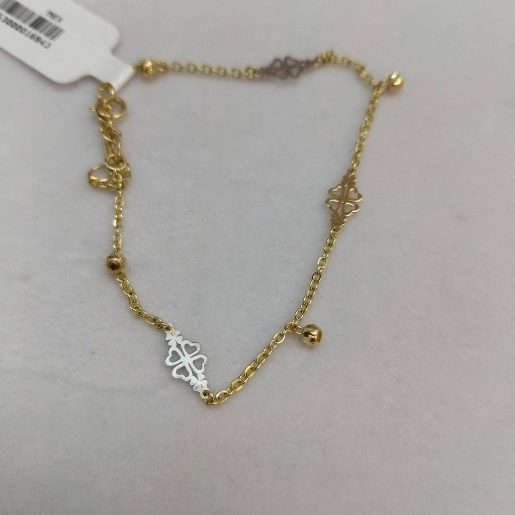 PULSERA ESPECIAL CON TREBOL 14K 18 CM 1.8 GR (NUEVO)