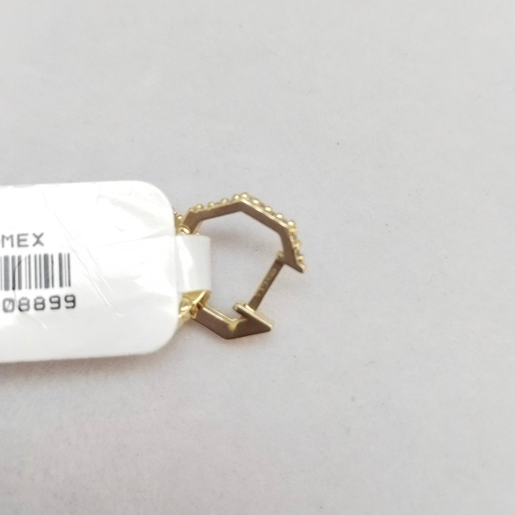 ARETES HUGGIES C CIRCONIAS 14K 1.6 GR (NUEVO)