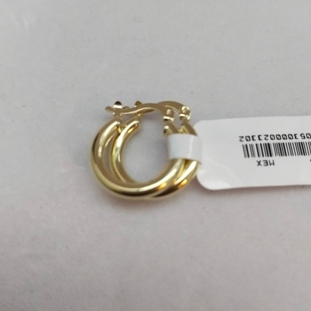 ARETES TEJIDO ARRACADAS LISAS 14K 1.6 GR (NUEVO)