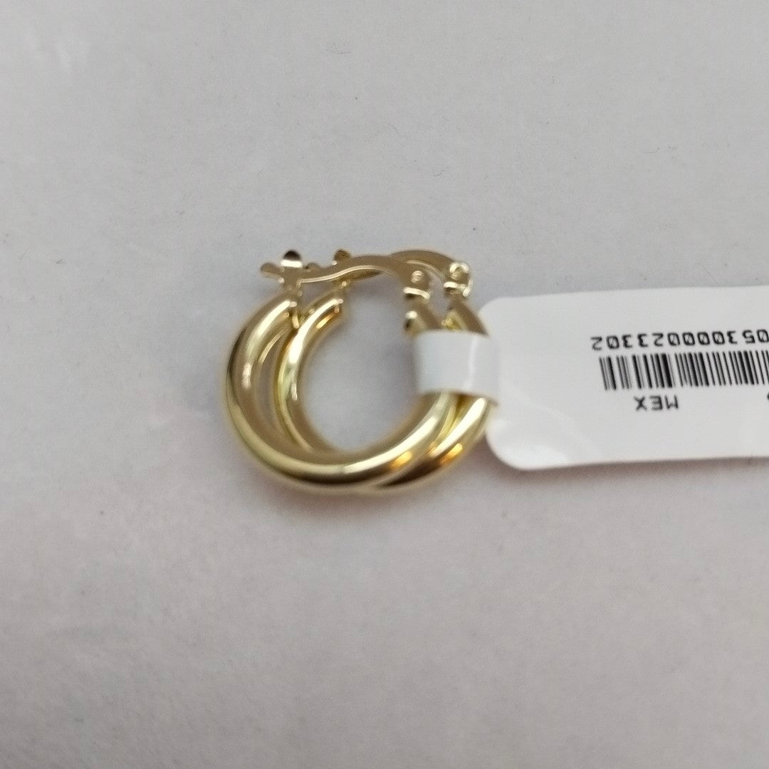 ARETES TEJIDO ARRACADAS LISAS 14K 1.6 GR (NUEVO)