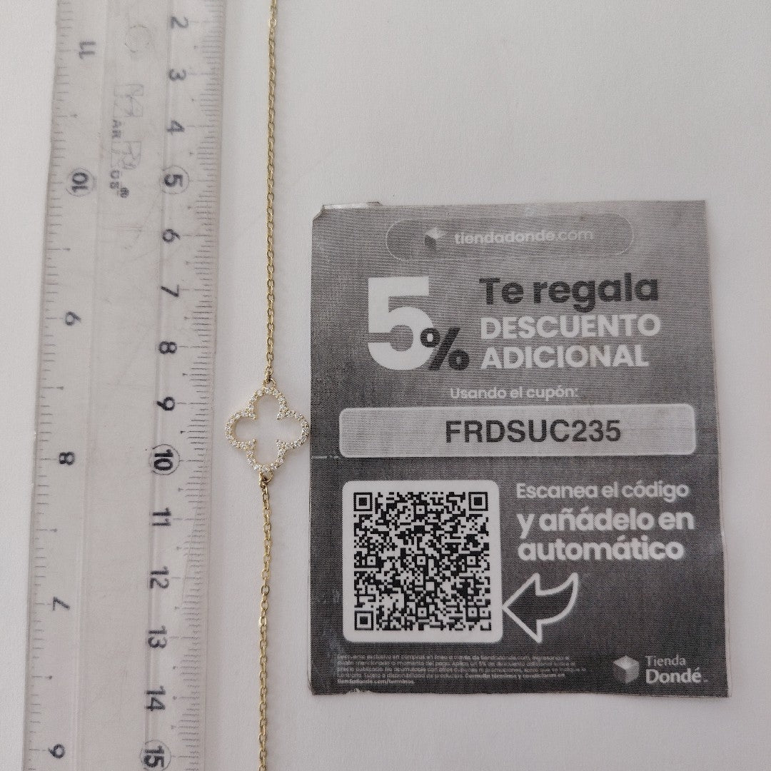 PULSERA TEJIDO ESPECIAL C CIRCONIAS 14K 18 CM 1.8 GR (NUEVO)