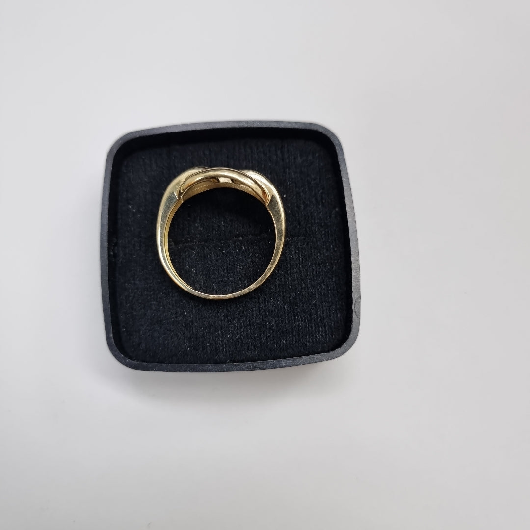 ANILLO ANILLITO C CIRCONIAS 10K 7.5 TALLA 2.4 GR (NUEVO)