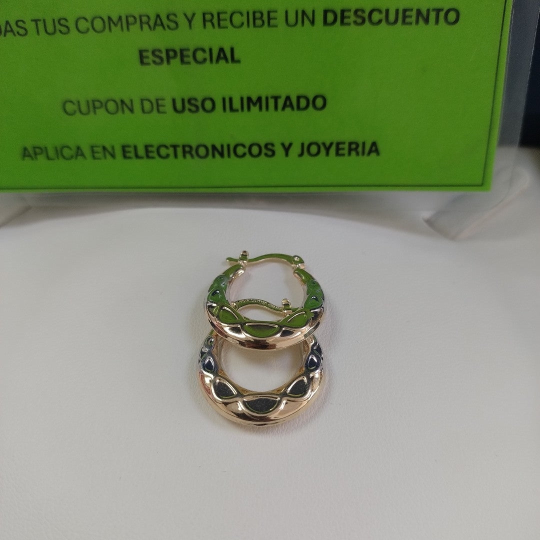 ARETES ARRACADAS COMBINADAS CON INFINITO 14K 2.3 GR (NUEVO)