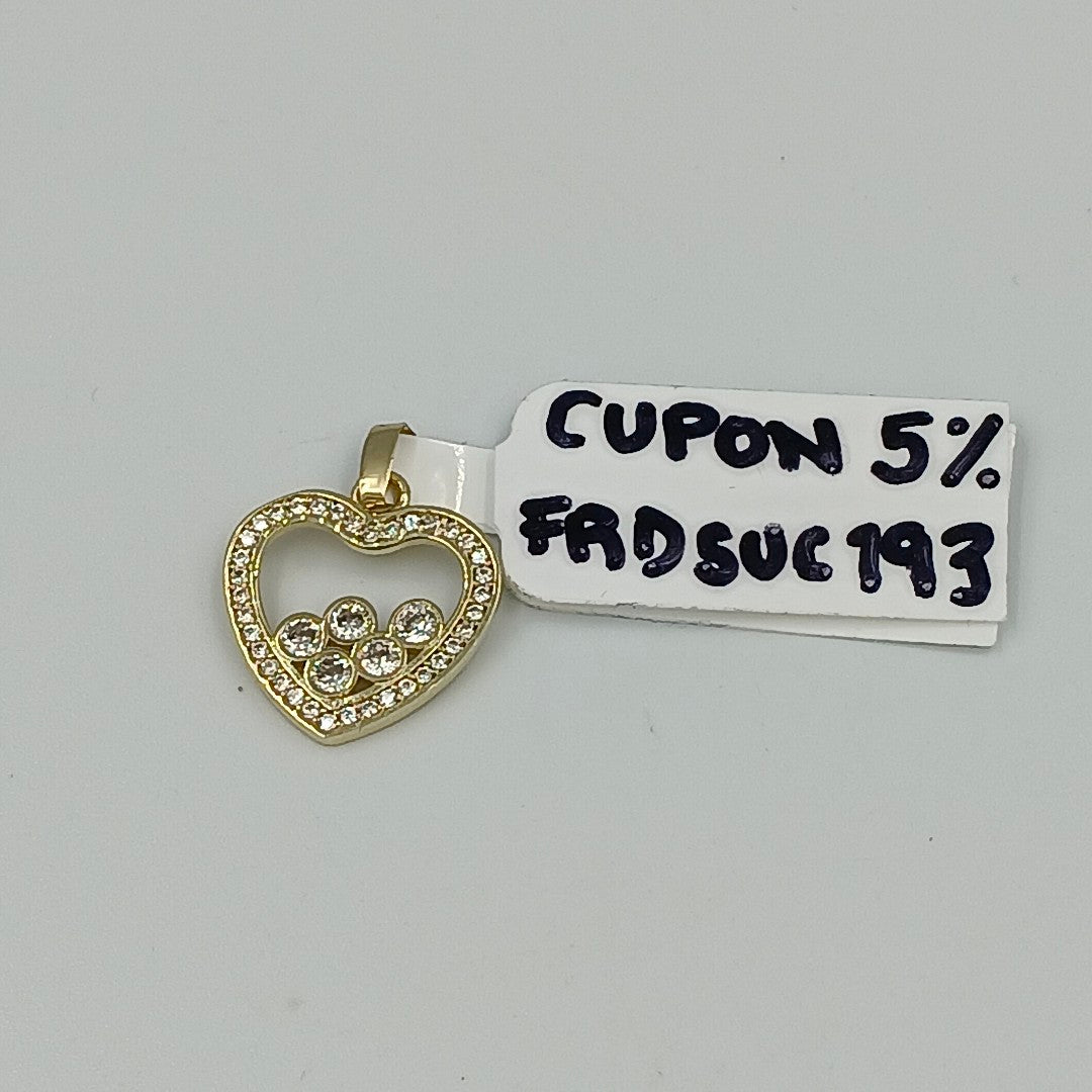 DIJE CORAZON CON CIRCONIAS 14K 1.7 GR (NUEVO)