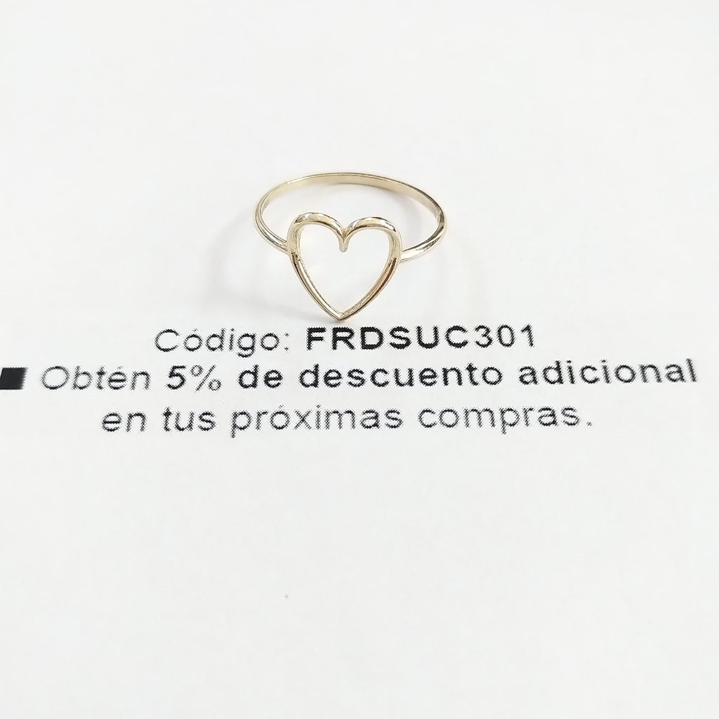 ANILLOS ANILLITO FIG CORAZON 10K TALLA 8 0.9 GR (NUEVO)