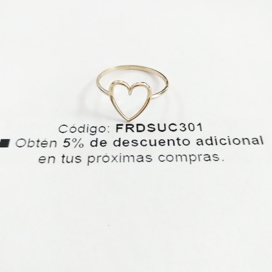 ANILLOS ANILLITO FIG CORAZON 10K TALLA 8 0.9 GR (NUEVO)