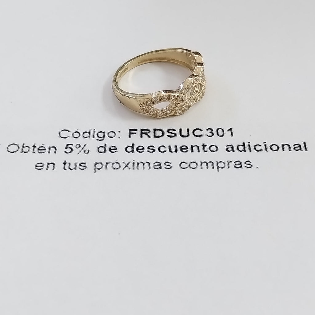 ANILLOS C CIRCONIAS 14K TALLA 8 2.6 GR (NUEVO)