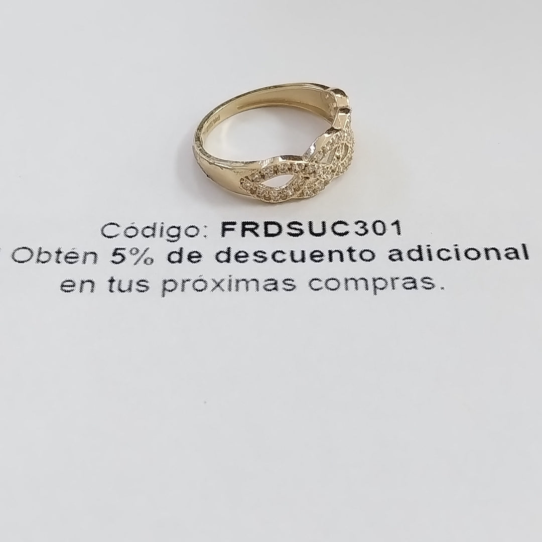 ANILLOS C CIRCONIAS 14K TALLA 8 2.6 GR (NUEVO)