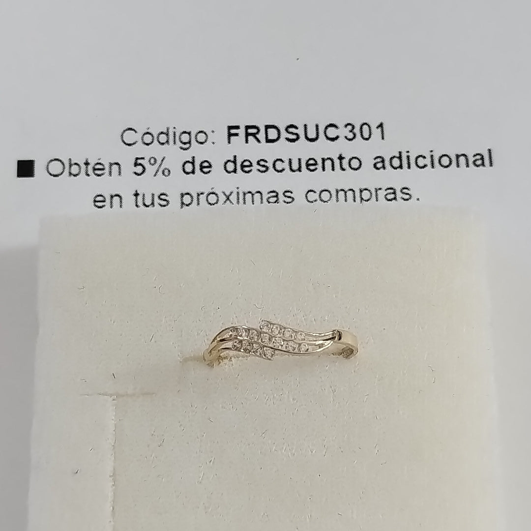 ANILLOS CON CIRCONIAS 14K TALLA 7 0.9 GR (NUEVO)