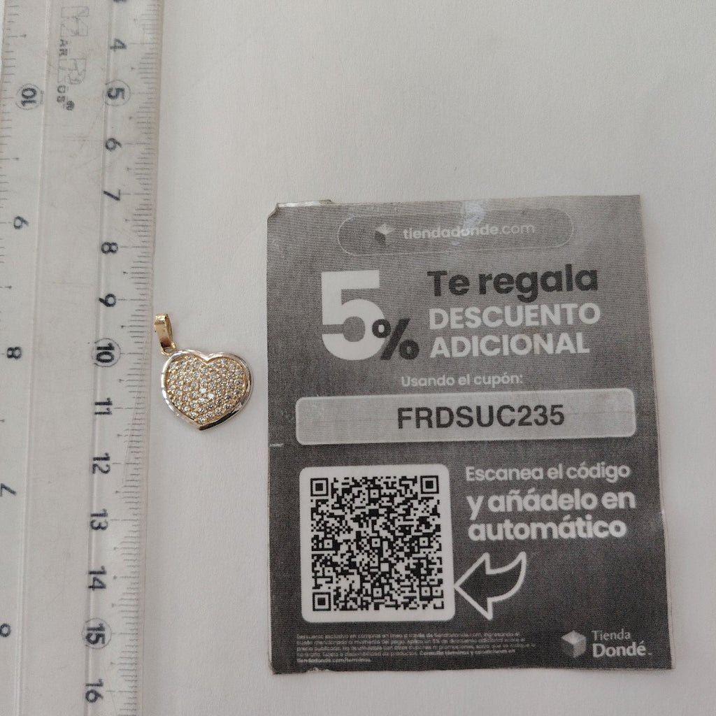 DIJE CORAZON CON CIRCONIAS 14K 1.8 GR (NUEVO)