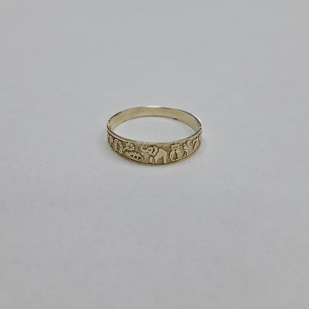 ANILLOS ARGOLLA DE LA SUERTE 10K TALLA 8 1.2 GR (NUEVO)