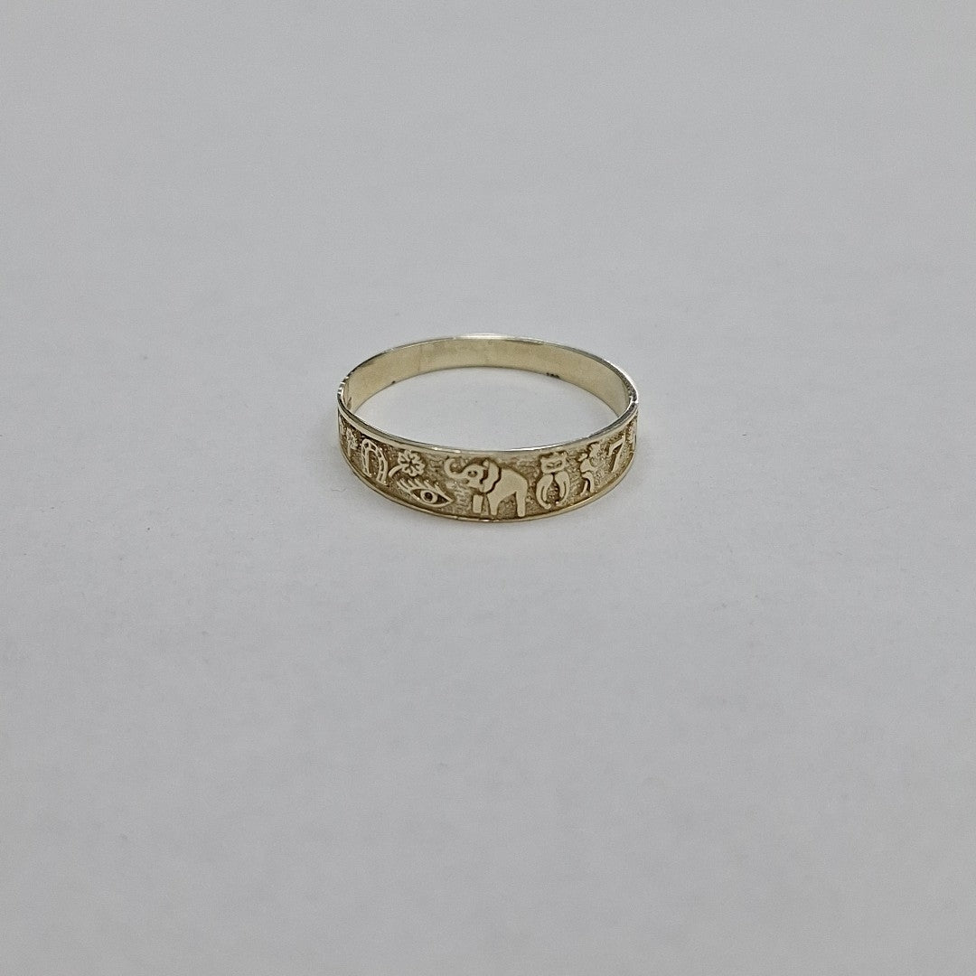 ANILLOS ARGOLLA DE LA SUERTE 10K TALLA 8 1.2 GR (NUEVO)