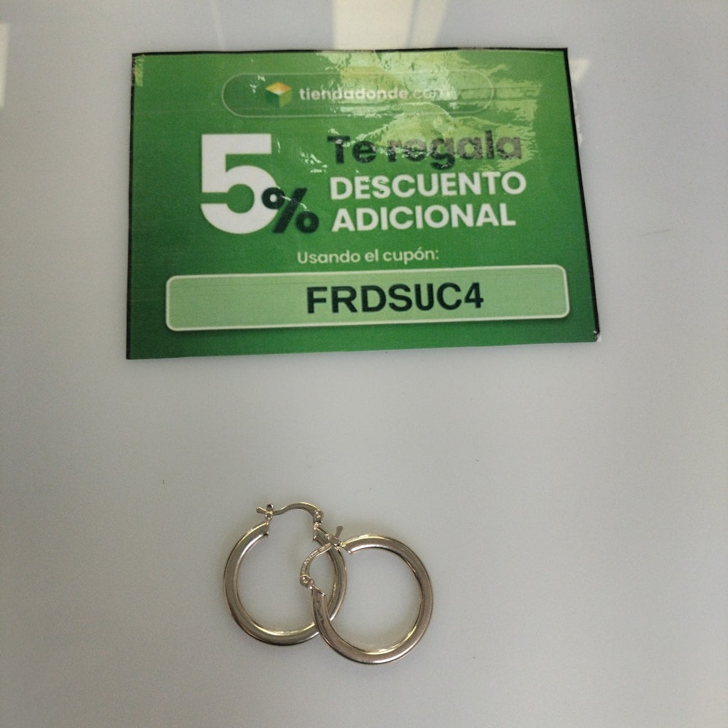 ARETES TEJIDO ARRACADA LISA 14K 2.1 GR (NUEVO)