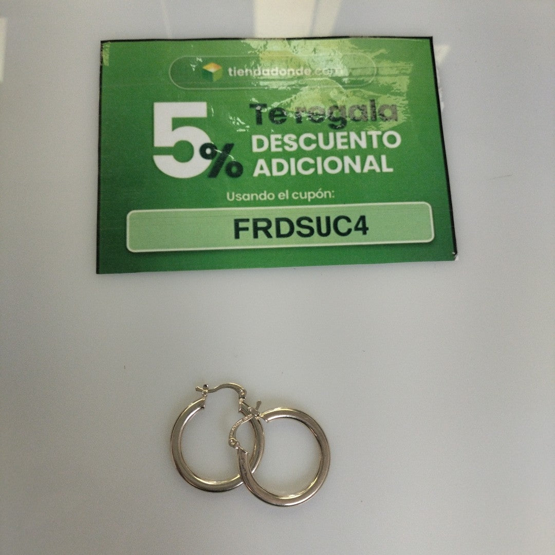 ARETES TEJIDO ARRACADA LISA 14K 2.1 GR (NUEVO)