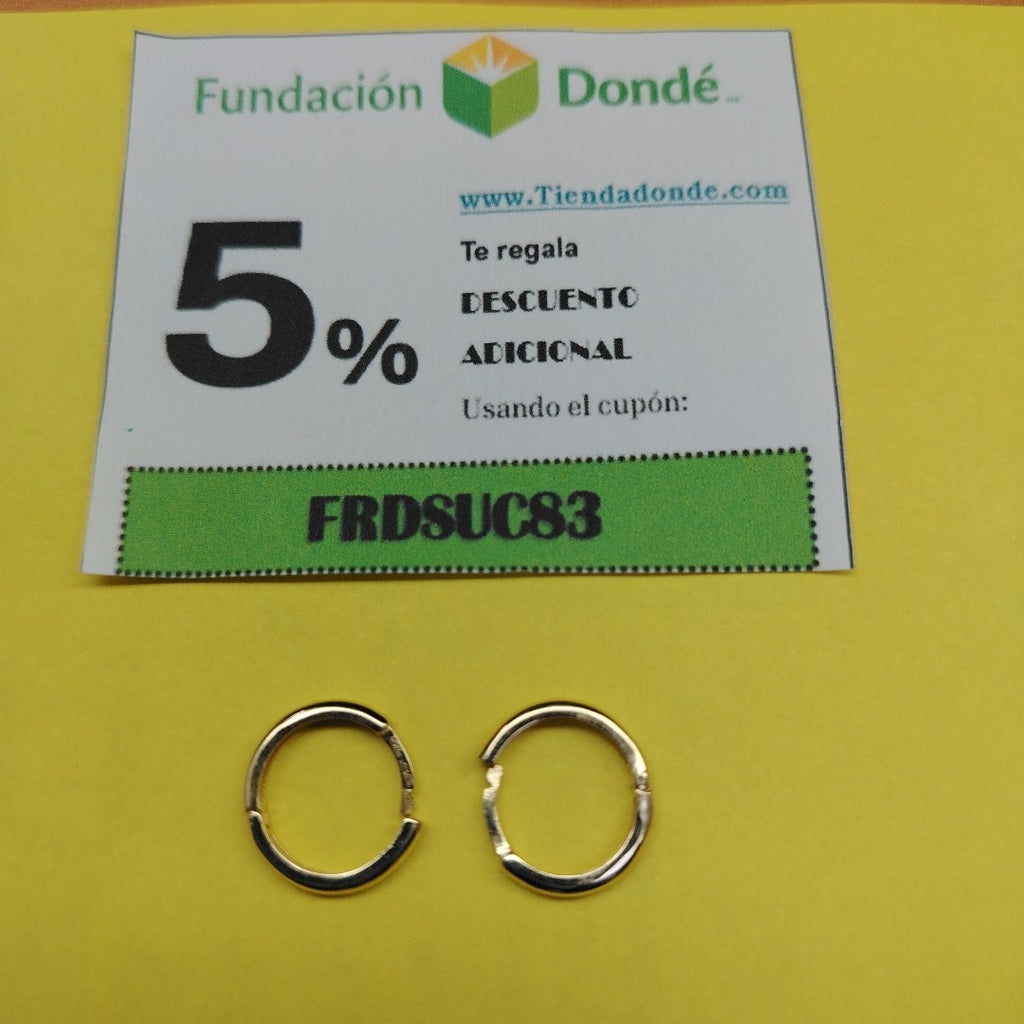 ARETES HUGGIES LISAS 14K 1.4 GR (NUEVO)