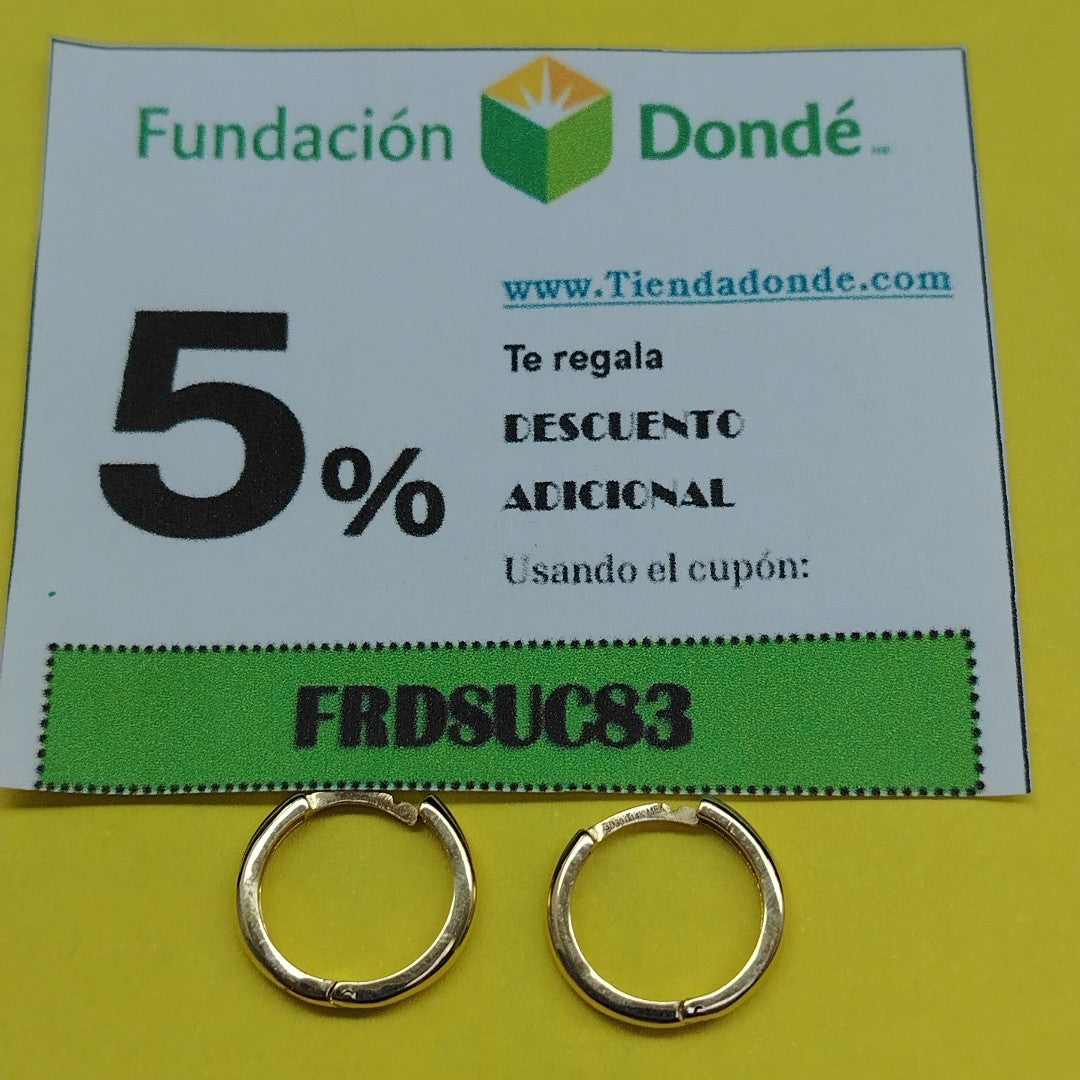 ARETES HUGGIES LISAS 14K 1.6 GR (NUEVO)