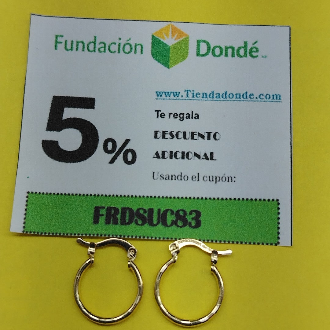 ARETES ARRACADAS ESTRIADAS 14K 1.4 GR (NUEVO)