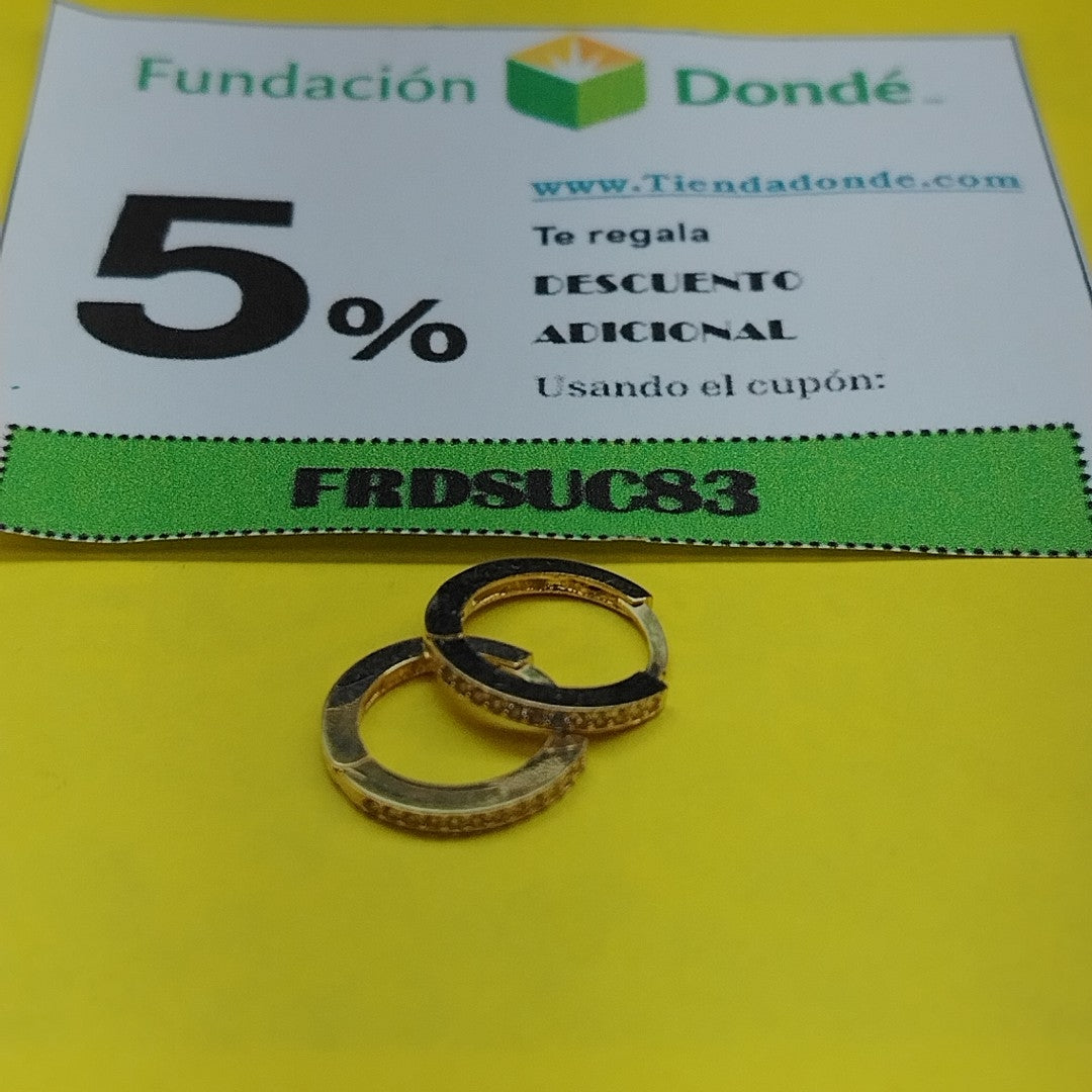 ARETES ARRACADAS CON CIRCONIAS 14K 1.2 GR (NUEVO)