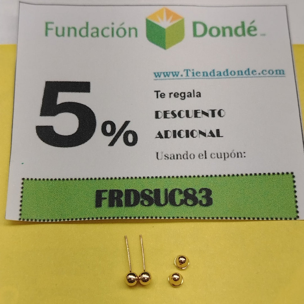 BROQUELES BROQUEL FIG ESFERA 14K 0.1408 GR (NUEVO)