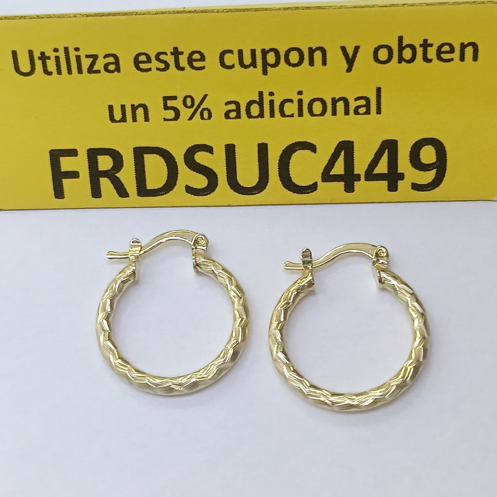 ARETES ARRACADAS LABRADAS 14K 2.2 GR (NUEVO)