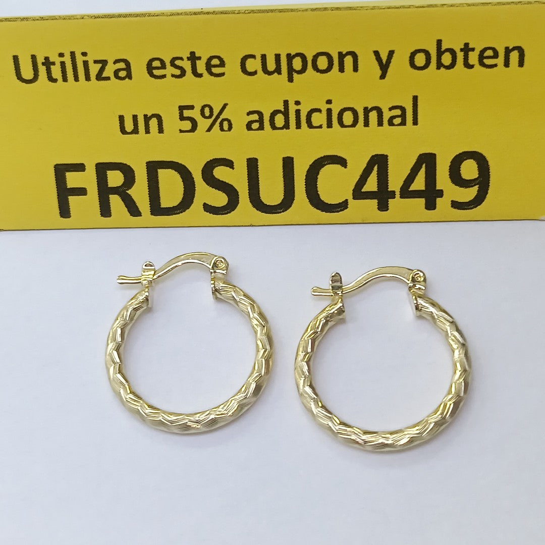 ARETES ARRACADAS LABRADAS 14K 2.2 GR (NUEVO)