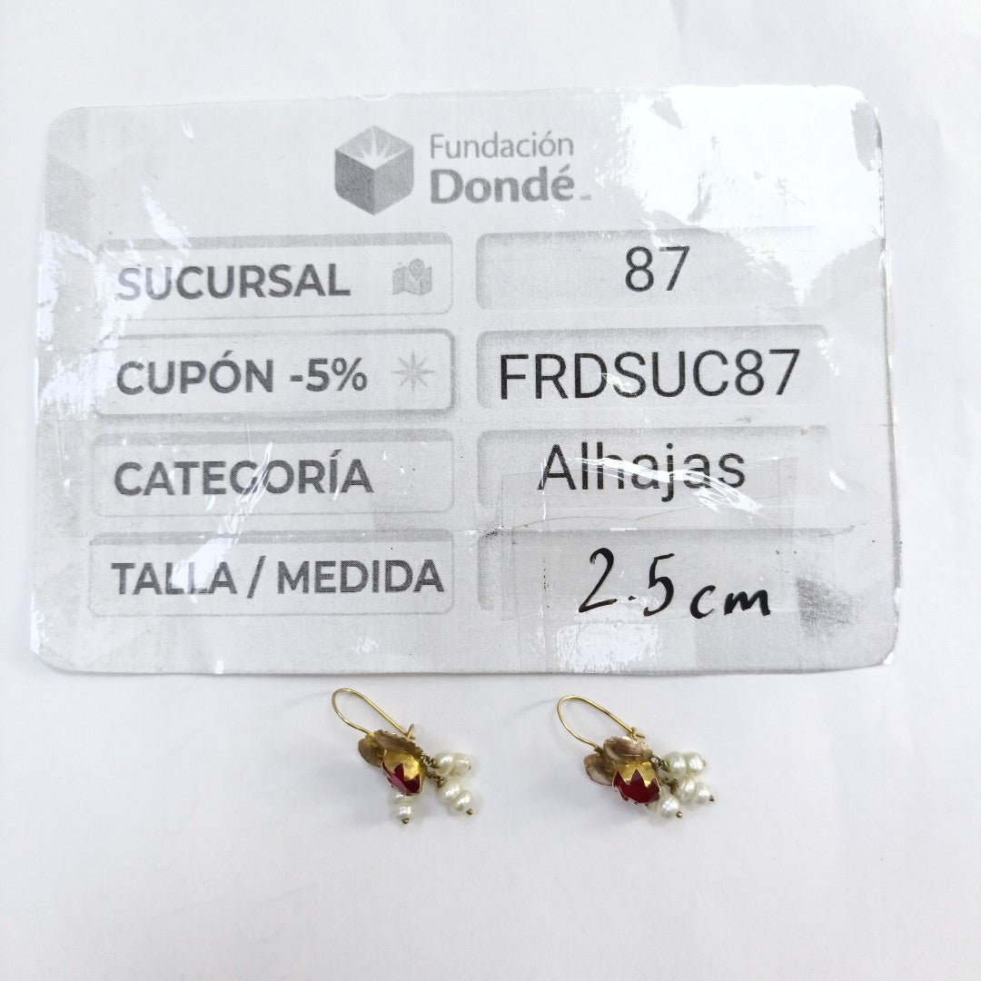 ARETES PAR ORO 8 K 2,50 GRMS (SEMINUEVO)