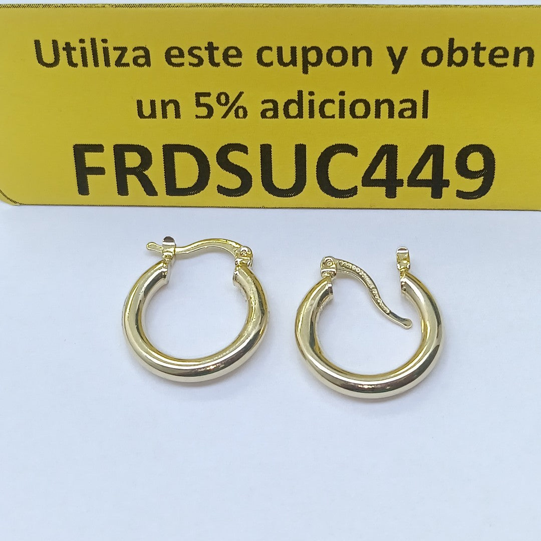 ARETES TEJIDO ARRACADAS LISAS 14K 1.6 GR (NUEVO)