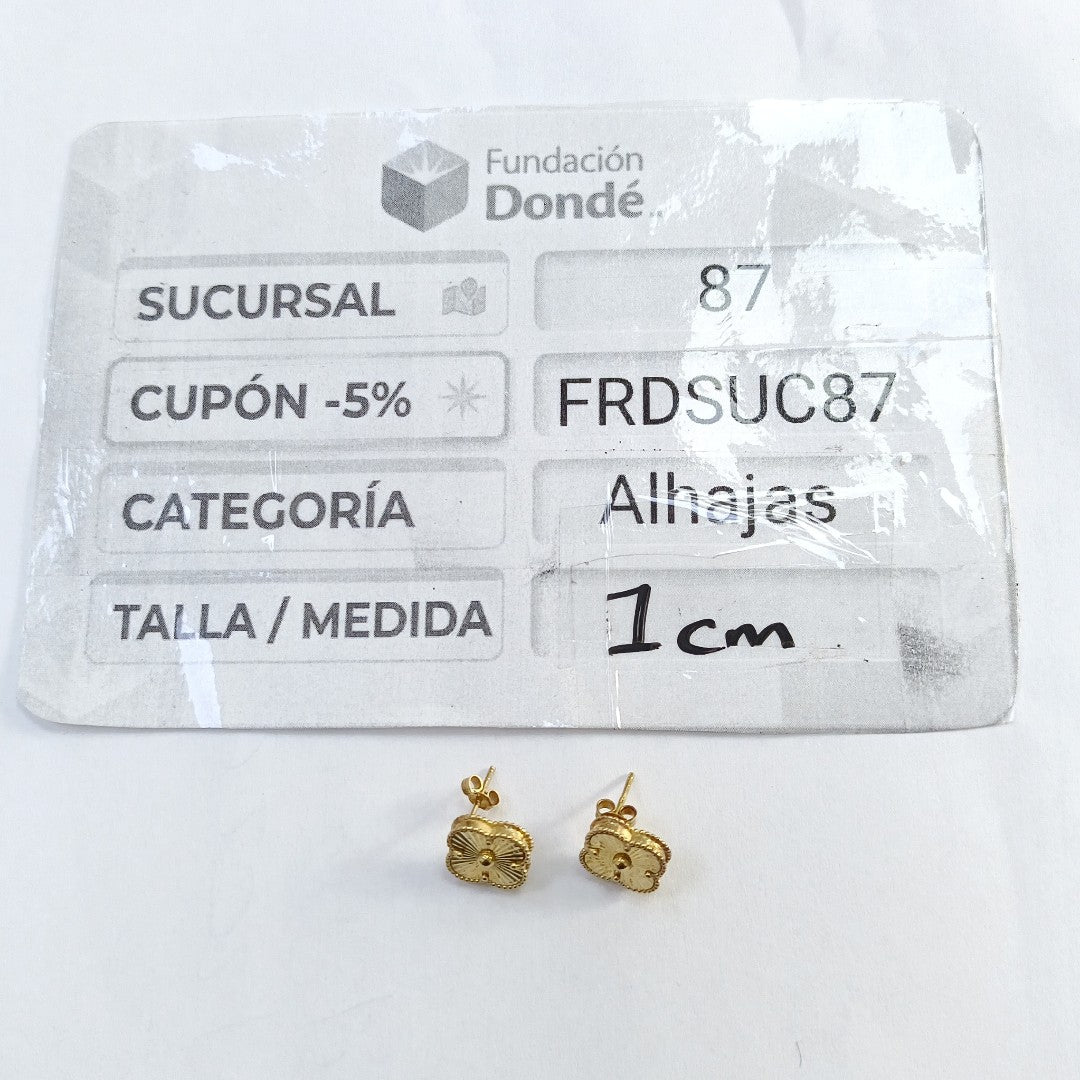 ARETES PAR ORO 14 K 2.9 GRMS (SEMINUEVO)