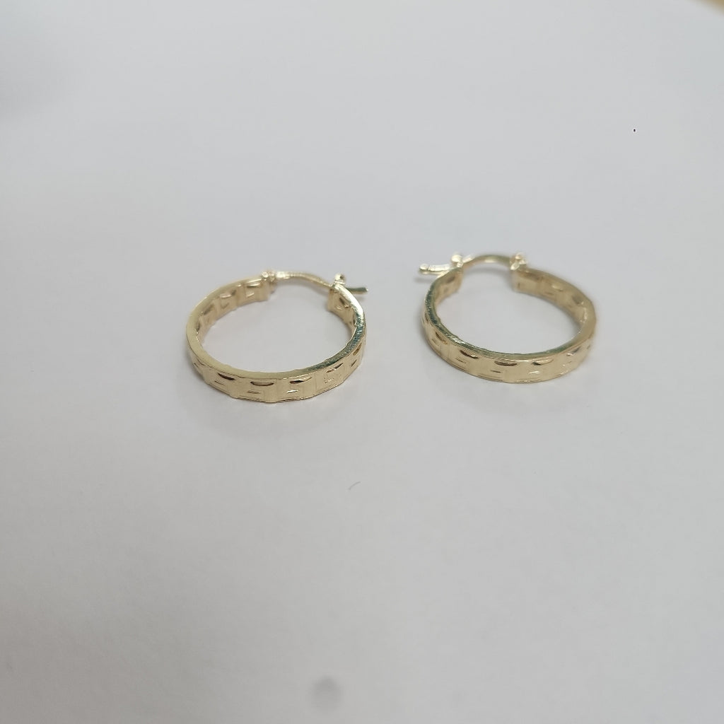 ARETES TEJIDO ARRACADAS TIPO GRECAS 14K 2.1 GR (NUEVO)