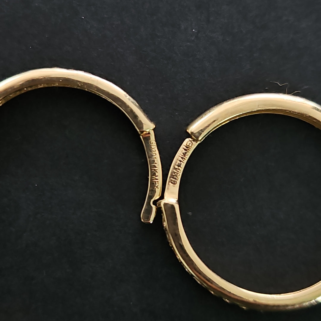 ARETES ARRACADAS C CIRCONIAS 14K 2.1 GR (NUEVO)