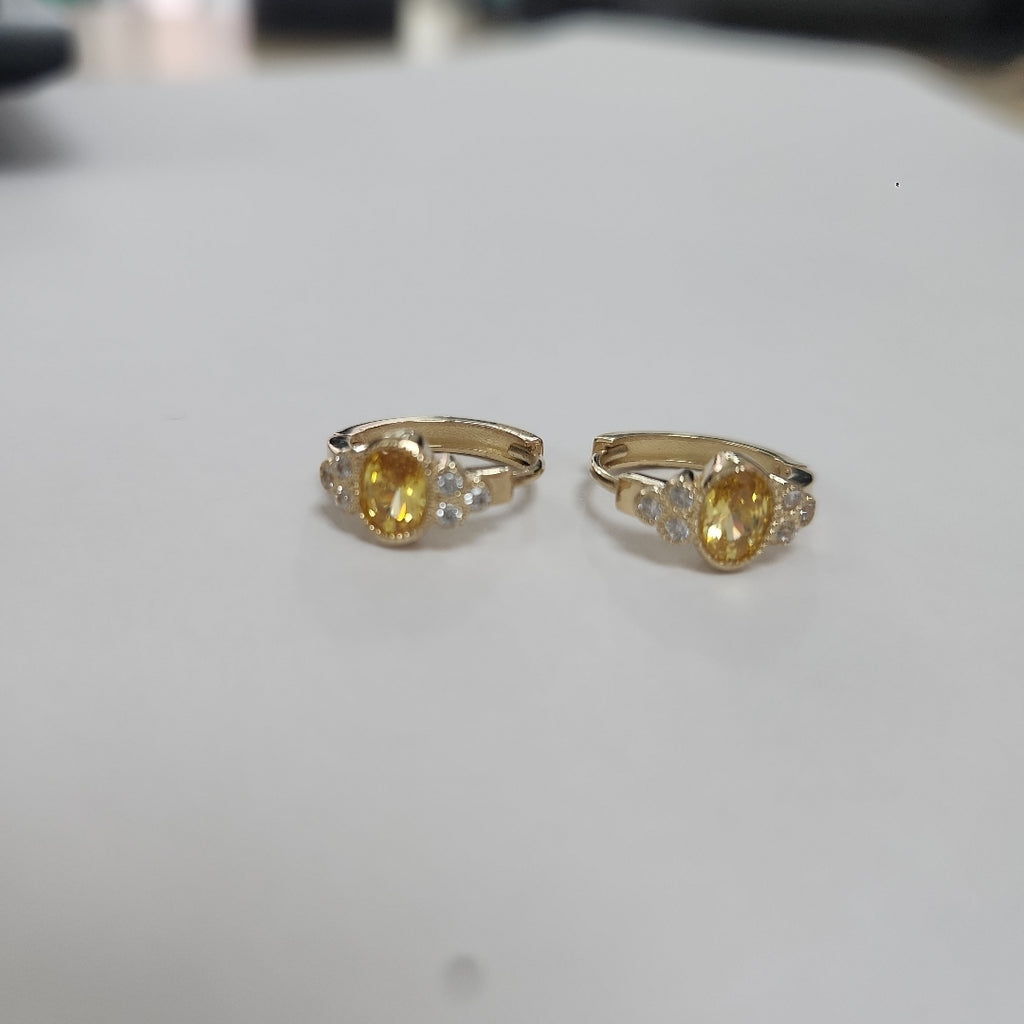 ARETES ARRACADAS CON CIRCONIAS Y PDRAS COL 14K 3.2 GR (NUEVO)