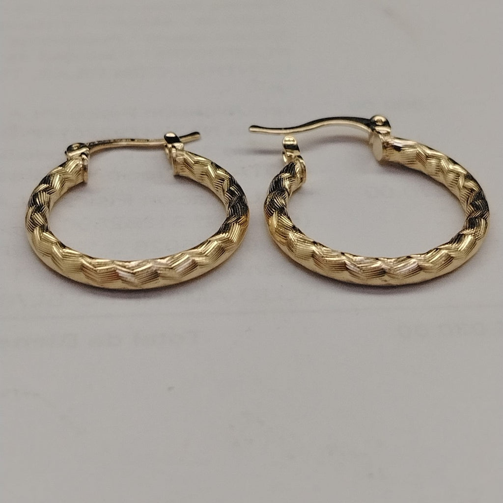ARETES ARRACADAS LABRADAS 14K 2.1 GR (NUEVO)