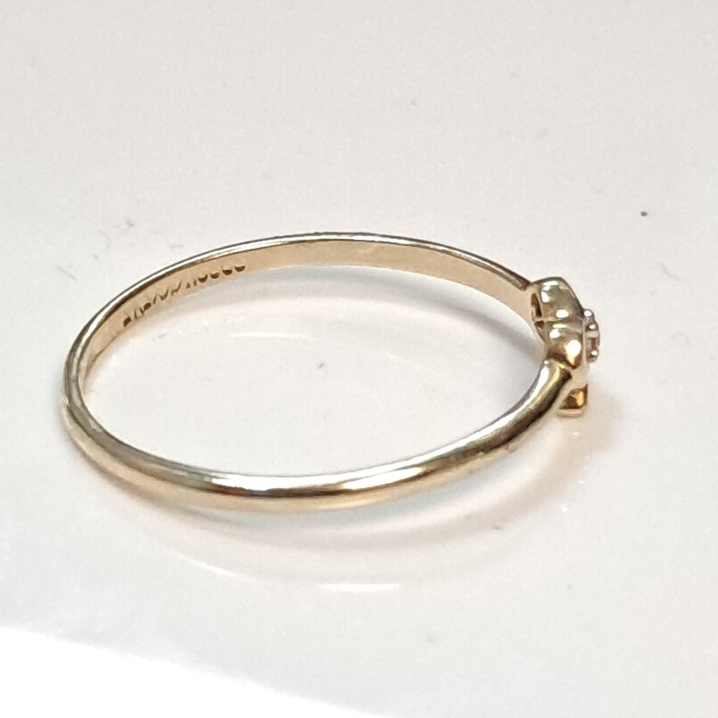 ANILLO ANILLITO FIG MOÑO C CIRCONIAS 14K 7 TALLA 0.9 GR (NUEVO)