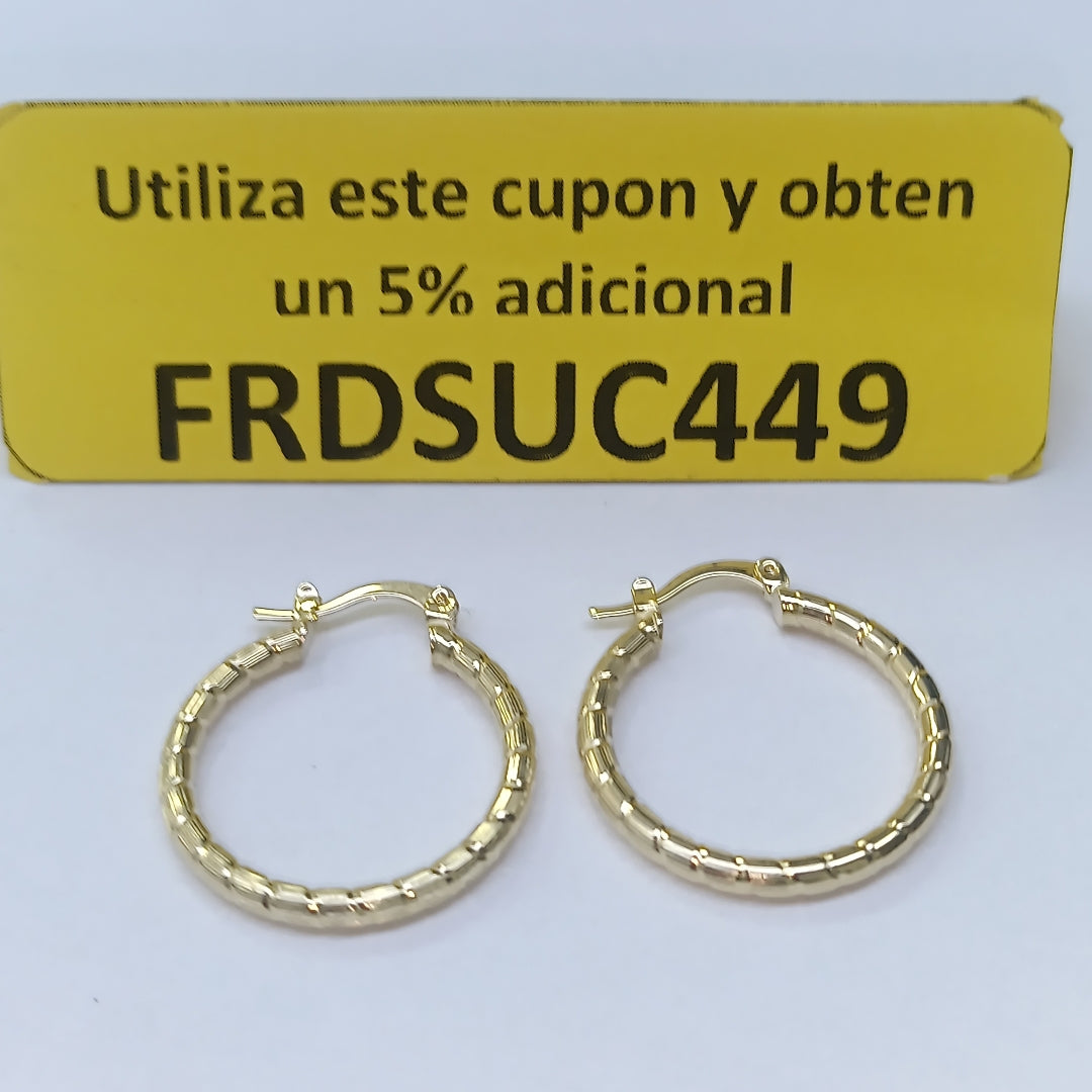 ARETES ARRACADAS LABRADAS 14K 3.2 GR (NUEVO)