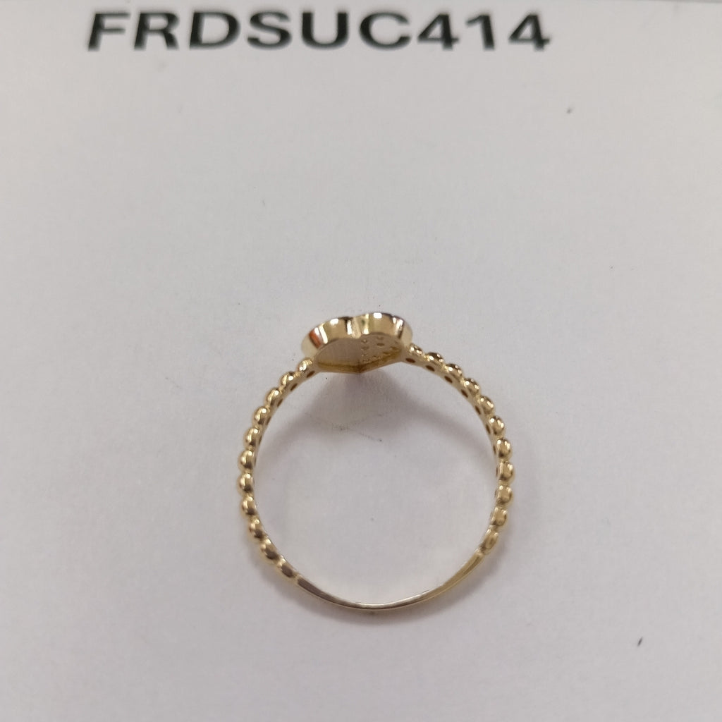 ANILLO ANILLITO FIG CORAZON C CIRCONIAS 14K 9 TALLA 1.5 GR (NUEVO)