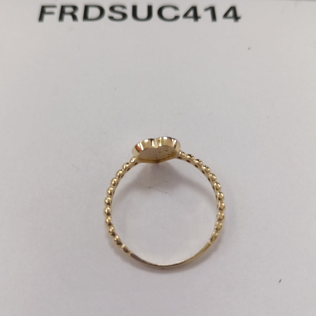 ANILLO ANILLITO FIG CORAZON C CIRCONIAS 14K 9 TALLA 1.5 GR (NUEVO)
