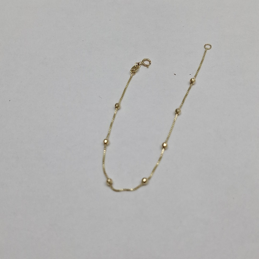 PULSERA ESPECIAL CON BOLITAS 14K 18 CM 1.4 GR (NUEVO)