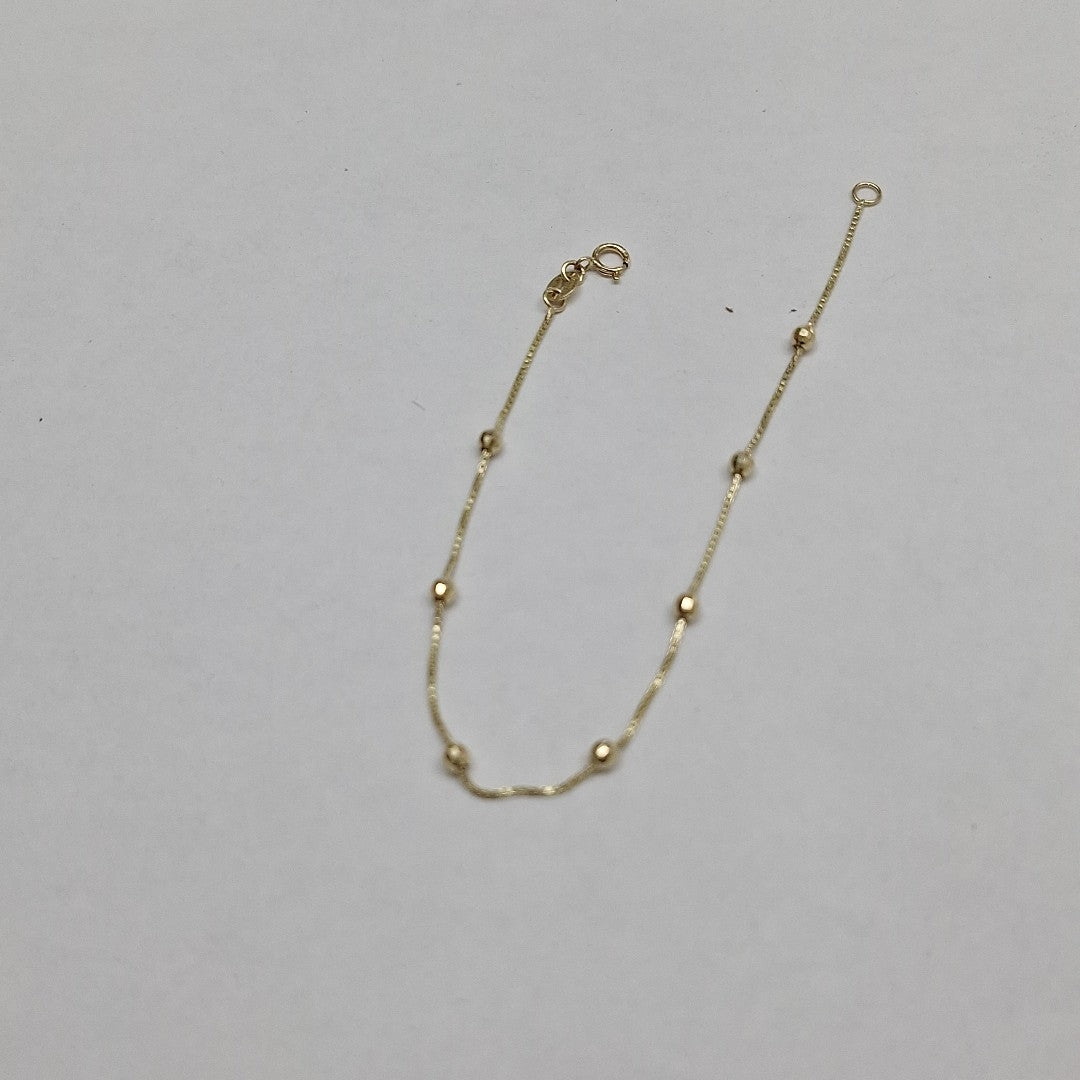 PULSERA ESPECIAL CON BOLITAS 14K 18 CM 1.4 GR (NUEVO)