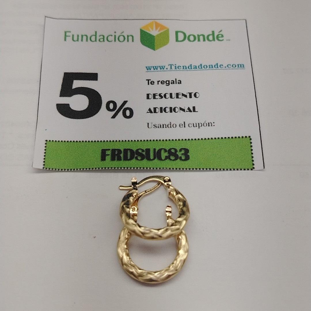 ARETES TEJIDO ARRACADAS ASTRIADAS 14K 2 GR (NUEVO)