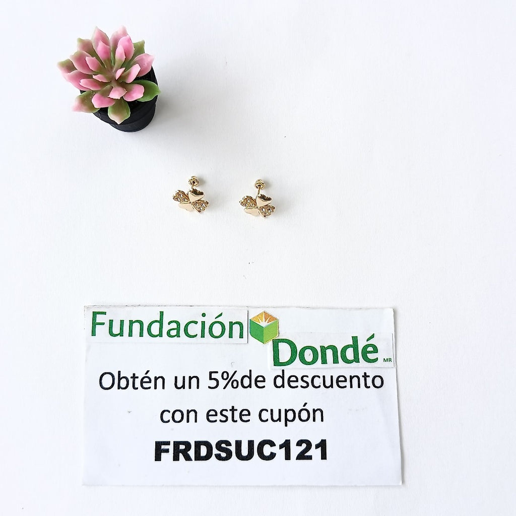 BROQUELES BROQUEL FIG TREBOL 14K 0.2851 GR (NUEVO)