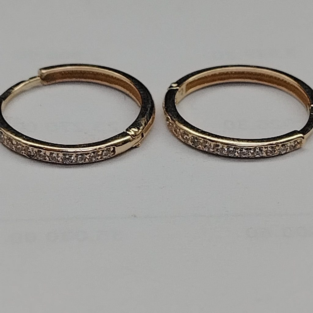 ARETES ARRACADAS C CIRCONIAS 14K 2 GR (NUEVO)