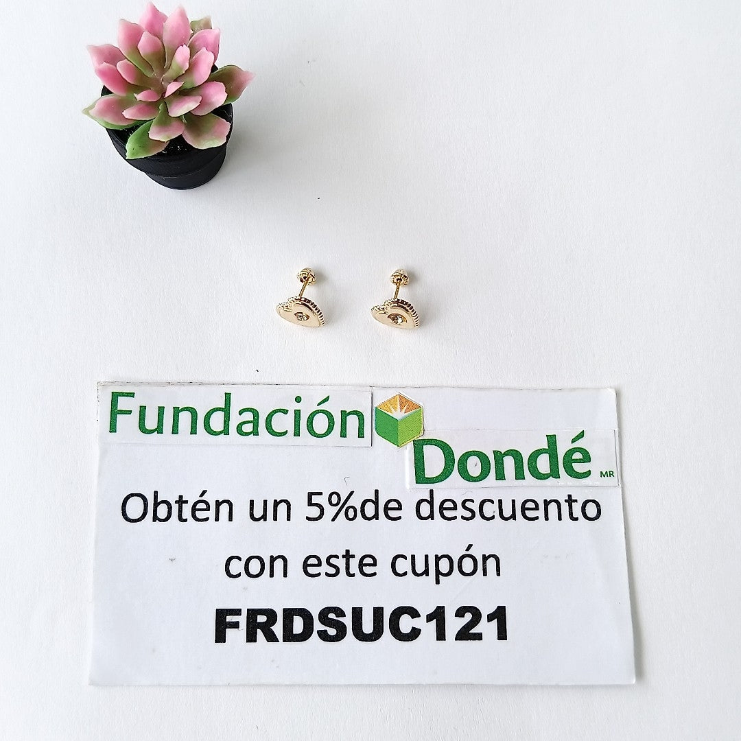 BROQUELES BROQUEL FIG CORAZON C CIRCONIA 14K 0.2614 GR (NUEVO)