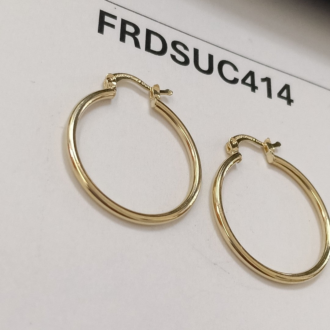 ARETES TEJIDO ARRACADAS LISAS 14K 1.5 GR (NUEVO)