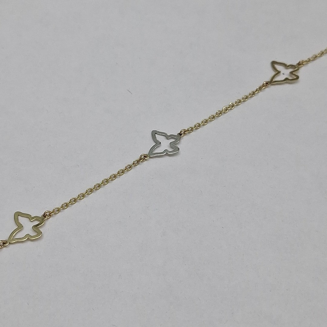 PULSERA ESPECIAL C MARIPOSAS 14K 18 CM 1.7 GR (NUEVO)